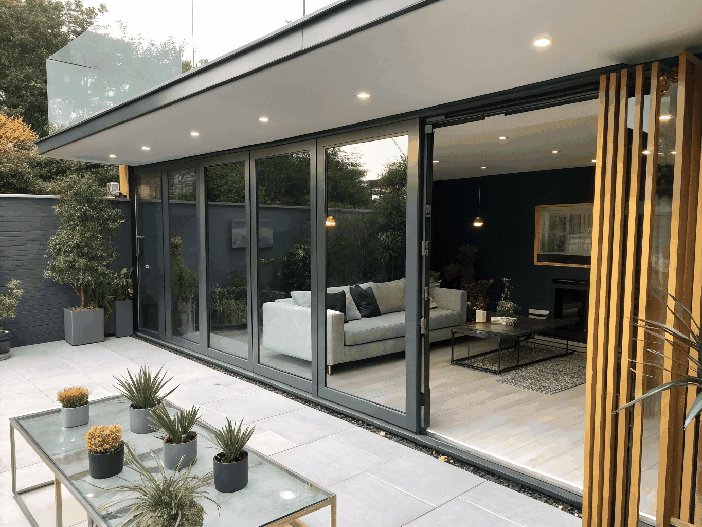 Baie vitrée coulissante aluminium grande dimension pour villa